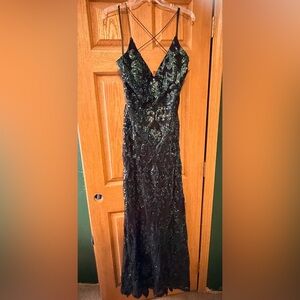 B Darlin Black Sequin Maxi Dress